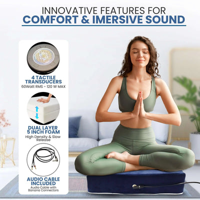 Vibroacoustic Therapy Zafu Meditation Cushion With Custom Amplifier sleep aid