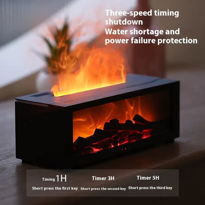 New Flame Aromatherapy Machine Colorful Essential Oil Diffuser Home Large Fog Volume Flame Humidifier 3D Flame Fireplace Machine aromatherapy
