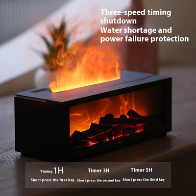 New Flame Aromatherapy Machine Colorful Essential Oil Diffuser Home Large Fog Volume Flame Humidifier 3D Flame Fireplace Machine aromatherapy