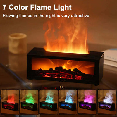 New Flame Aromatherapy Machine Colorful Essential Oil Diffuser Home Large Fog Volume Flame Humidifier 3D Flame Fireplace Machine aromatherapy