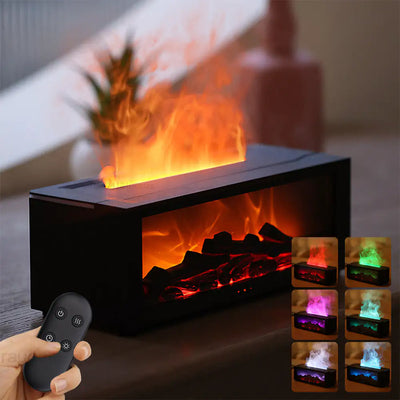 New Flame Aromatherapy Machine Colorful Essential Oil Diffuser Home Large Fog Volume Flame Humidifier 3D Flame Fireplace Machine aromatherapy