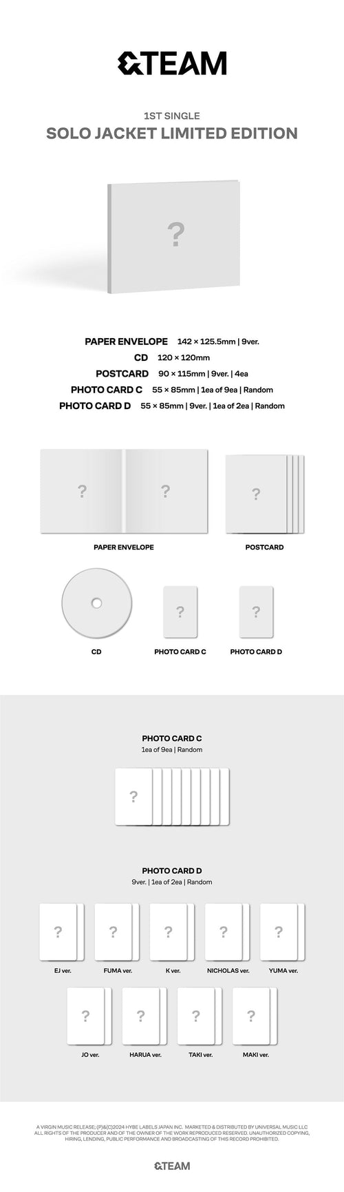 &TEAM - 1st Single Japan Album Solo Edition