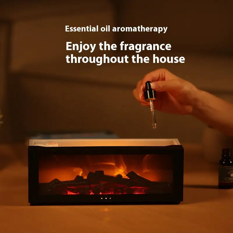 New Flame Aromatherapy Machine Colorful Essential Oil Diffuser Home Large Fog Volume Flame Humidifier 3D Flame Fireplace Machine aromatherapy