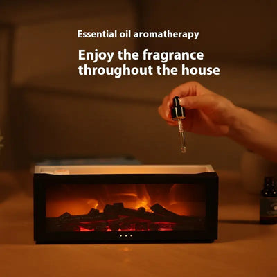 New Flame Aromatherapy Machine Colorful Essential Oil Diffuser Home Large Fog Volume Flame Humidifier 3D Flame Fireplace Machine aromatherapy